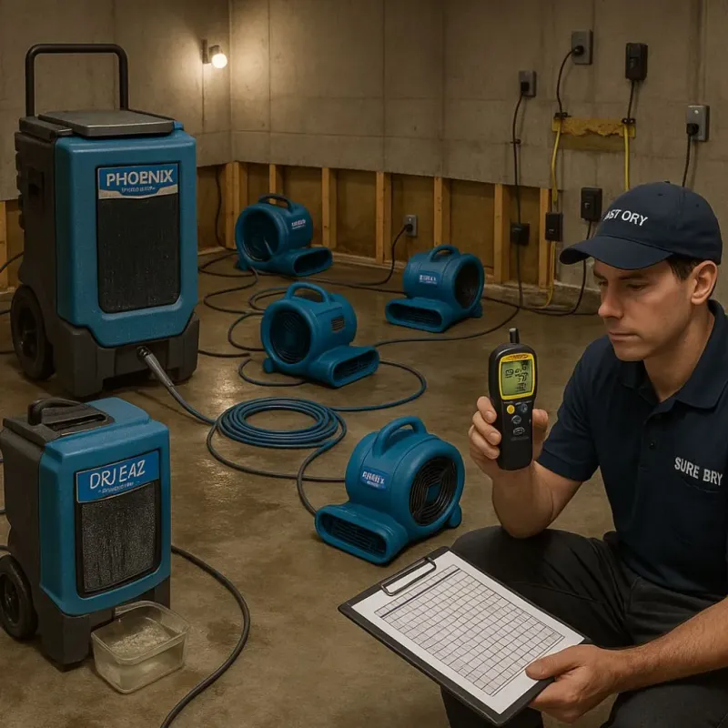 Structural Drying and Dehumidification process in Clermont, FL